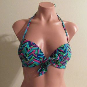 Aerie 34B Bikini swim top blue and pink